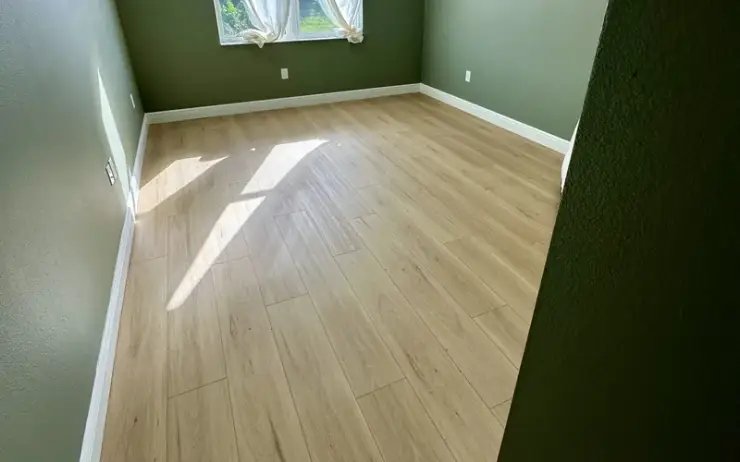 Light oak luxury vinyl plank flooring installation in Bradenton FL
