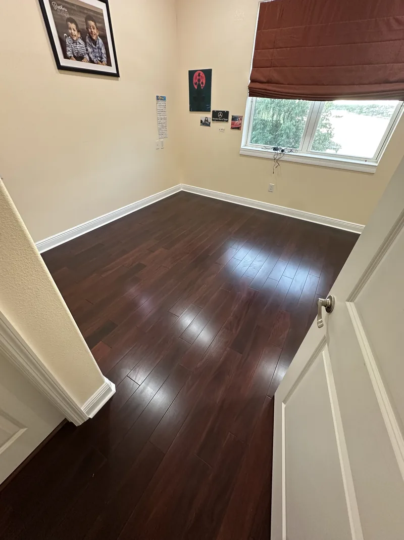 Solid cherry hardwood flooring installation in Venice FL home